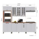 Ver imagem 4 de Armário Cozinha Modulada Completa Americana 100% MDF 270cm Provence Multimóveis Crink-CPL007