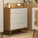 Ver imagem 2 de Cômoda Gaveteiro Retrô Elfe Areia Acetinado Savana Amadeirado Reller