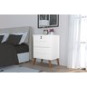 Mesa de Cabeceira 2 Gavetas com Chave Madri Branco - 2