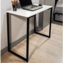 Ver imagem 1 de Escrivaninha Mesa Escritório Slim 90cm Industrial Yescasa Branca e Preto