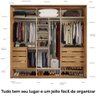 Guarda-Roupa Personal Organizer Casal 2,50M MDF 3 Portas Espelhadas Cool Home - 3