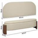 Ver imagem 7 de Kit Cabeceira e Calçadeira Império Casal para Cama Box 140cm Bouclê Facto - Sofa Store:bouclê Bege