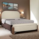Ver imagem 1 de Kit Cabeceira e Calçadeira Império Casal para Cama Box 140cm Bouclê Facto - Sofa Store:bouclê Bege