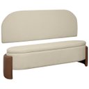 Ver imagem 2 de Kit Cabeceira e Calçadeira Império Casal para Cama Box 140cm Bouclê Facto - Sofa Store:bouclê Bege