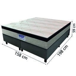 Cama Box Casal Queen Gazin Colchão Espuma D33 Flash Suede Cinza/preto - 4