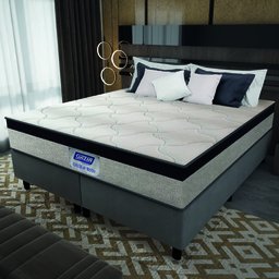 Cama Box Casal Queen Gazin Colchão Espuma D33 Flash Suede Cinza/preto - 2
