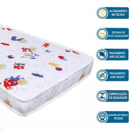 Colchão Infantil Baby Luxo Confortável 130x70cm - 4