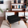 Puff para Sala e Quarto Madeira Decorativo Opala Suede Preto - 2