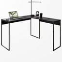Ver imagem 1 de Mesa em L Industrial para Escritório e Home Office:preto