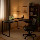 Ver imagem 3 de Mesa em L Industrial para Escritório e Home Office:preto