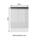 Ver imagem 2 de Balcão Acordes 100% Mdf 60cm 1 Porta Frente Branco Brilho