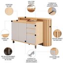 Ver imagem 3 de Balcão de Cozinha Tampo e Ilha 164cm Pierre Carvalho/cinza L01 - Mpozenato