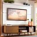 Ver imagem 1 de Rack Madesa Dubai e Painel para Tv até 65 Polegadas com Pés - Rustic/branco 5z9b
