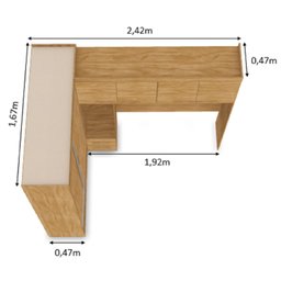 Roupeiro Modular Casal 7 Portas 5 Gavetas Veneza - Moval:freijoo - 11
