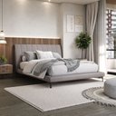 Ver imagem 1 de Cama Casal com Cabeceira Estofada Moon Cinza