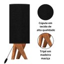 Ver imagem 3 de Abajur de Mesa Viena em Tecido Premium e Pés de Madeira:preto