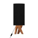 Ver imagem 2 de Abajur de Mesa Viena em Tecido Premium e Pés de Madeira:preto