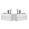 Kit 2 Mesa de Cabeceira Suspensa Ideal para Quarto de Casal ou Solteiro Branco - 2