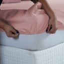 Ver imagem 4 de Lençol Casal com Elástico e Fronhas 200 Fios 100% Algodão 3 Peças:rose