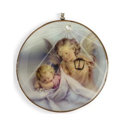 Medalhão Santo Anjo do Senhor para Berço Bebê Branco- Hug - 2