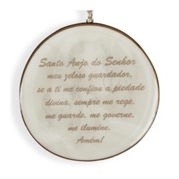 Medalhão Santo Anjo do Senhor para Berço Bebê Branco- Hug - 3