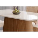 Ver imagem 3 de Mesa P- Cozinha Olivia SC120 C- Tampo Madeirado C- Vidro Curvo 180x90cm Nature-Off White - Henn