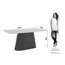 Ver imagem 2 de Mesa P- Cozinha Olivia SC120 C- Tampo Madeirado C- Vidro Curvo 180x90cm Nature-Off White - Henn