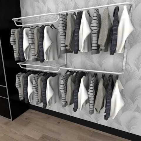 Kit para Closet com 7 Peças Regulável 200x100cm Cor Branco Modelo Clst1b233