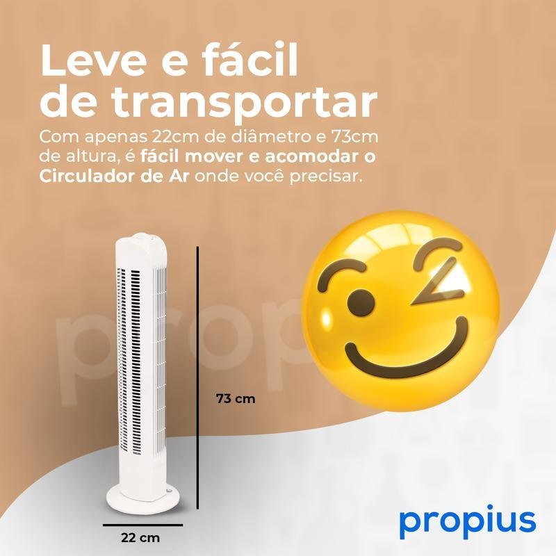 Circulador Ar 220v Ventilador Turbo Coluna Torre Potente - 10