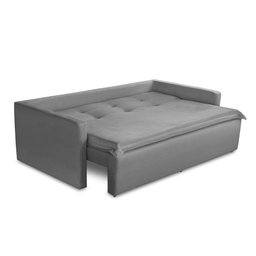 Sofá sem Caixa Retrátil e Reclinável 1,85m com Molas Luzia Suede Cinza Madelina Decor - 4