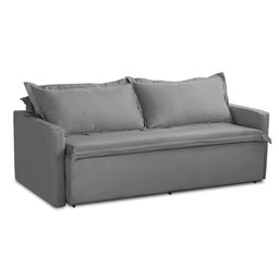 Sofá sem Caixa Retrátil e Reclinável 1,85m com Molas Luzia Suede Cinza Madelina Decor - 5
