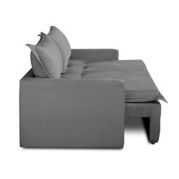 Sofá sem Caixa Retrátil e Reclinável 1,85m com Molas Luzia Suede Cinza Madelina Decor - 8