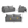 Sofá sem Caixa Retrátil e Reclinável 1,85m com Molas Luzia Suede Cinza Madelina Decor - 3