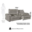Ver imagem 4 de Sofá Retrátil e Reclinável 3 Lugares com Porta Copos 250cm Cobán Yescasa