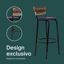 Ver imagem 4 de Kit 5 Bancos para Bancada Banqueta Alta Cappuccino Balcão Cozinha Bistrô Área Gourmet Churrasqueira