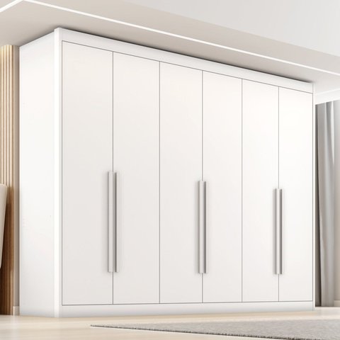 Guarda Roupa Casal Colossal 100% MDF 6 Portas de Bater 6 Gavetas