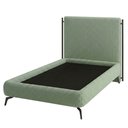 Ver imagem 1 de Cama Solteiro Pés Ferro Nami com Cabeceira Parise Bouclé Verde Claro - Nexta Casa