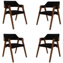 Ver imagem 1 de Kit 4 Cadeiras Sala de Jantar e Jogos Carteados Madeira Maciça Poker Veludo Preto/imbuia G42 - Gran