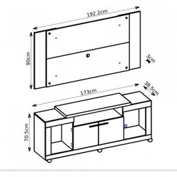 Rack com Painel para TV até 55 Polegadas Movie  - 3