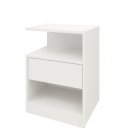Ver imagem 1 de Mesa de Cabeceira 40cm com Gaveta e Nicho Alta 60cm MDF 15mm Branco Mesa de Cabeceira Montada Lado D