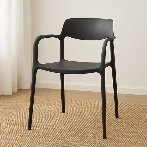 Cadeira de Jantar em Polipropileno Bossa Nova Preto Empilhavel