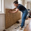Ver imagem 7 de Revestimento de Parede Ripado Bambu Natural 5m x 1m Esteira Marrom Painel Rústico Cabeceira