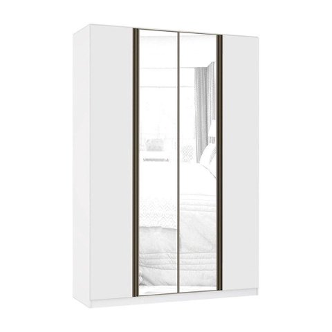 Guarda Roupa 4 Portas 3 Gavetas 159,2 Cm com Espelho Prime Luciane Móveis
