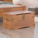 Ver imagem 1 de Baú de Madeira Maciça 92x50x46 Cm Carvalho Rústico Elliottiis