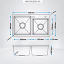 Ver imagem 7 de Kit Cuba Dupla Gourmet com Acessórios Solo201-DI Dosador e Válvulas e Escorredor e Tampas Decorativa