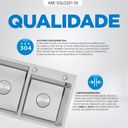 Ver imagem 2 de Kit Cuba Dupla Gourmet com Acessórios Solo201-DI Dosador e Válvulas e Escorredor e Tampas Decorativa