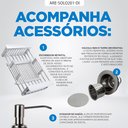 Ver imagem 4 de Kit Cuba Dupla Gourmet com Acessórios Solo201-DI Dosador e Válvulas e Escorredor e Tampas Decorativa