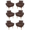 Ver imagem 1 de Kit 6 Poltronas de Luxo Opala Suede - Marrom