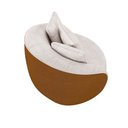 Ver imagem 6 de Poltrona Decorativa para Sala 122cm Pés Madeira Kaly M22 Sintético Caramelo/Linho Bege - Mpozenato