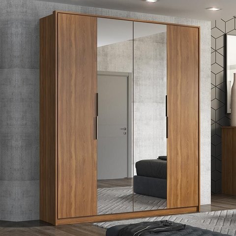 Guarda Roupa Casal Attore 4 Portas + 2 Espelhos - Demobile:amedola Touch